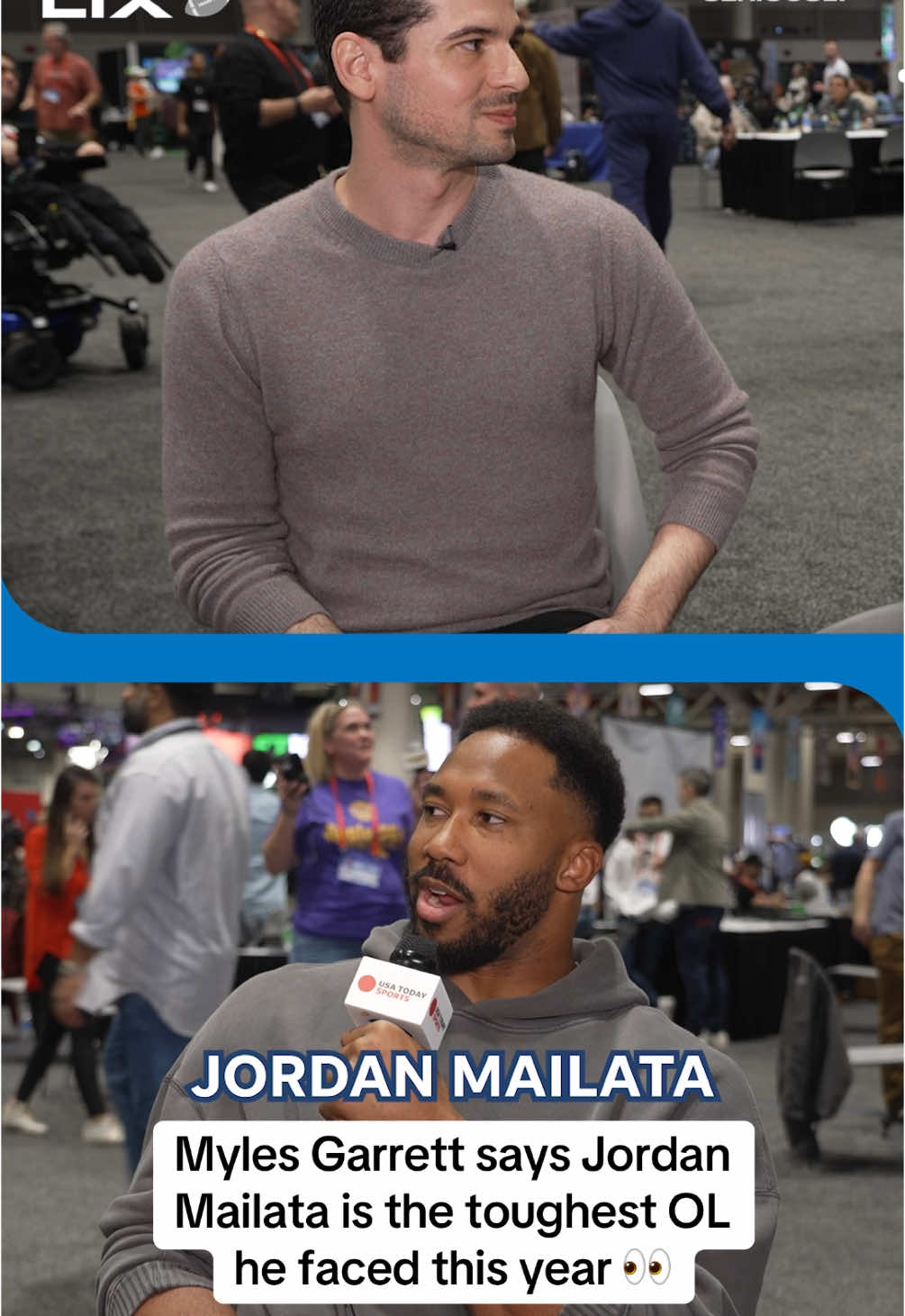 That’s Super Bowl winning champ Jordan Mailata to you 😤 #eagles #philadelphiaeagles #mylesgarrett #philly #flyeaglesfly #superbowllix #SuperBowl 