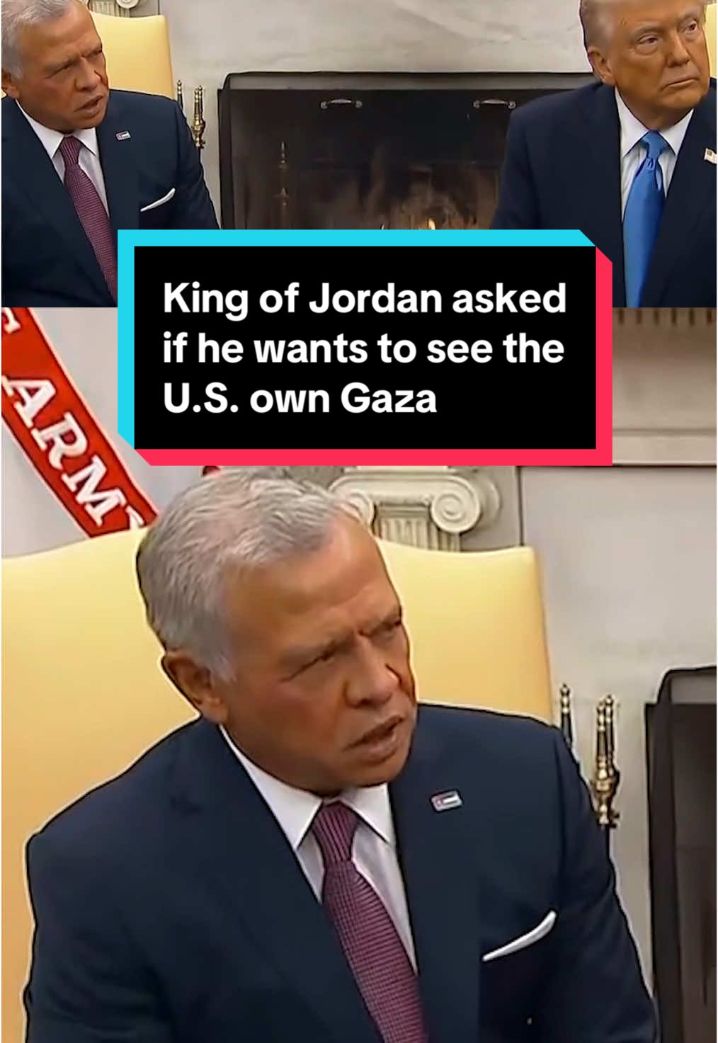 When asked whether he wants to see the Unites States own the Gaza Strip, King Abdullah II of Jordan told reporters, 