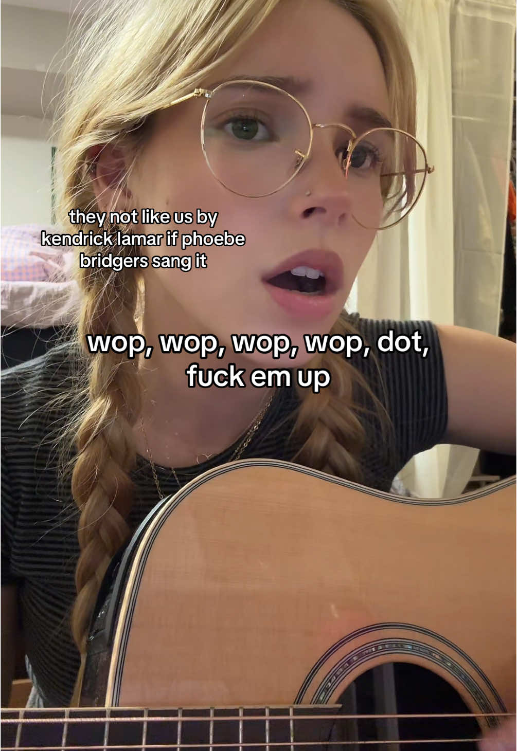 not as good say fein cover but it’ll do💔🙏 #kendricklamar #cover #phoebebridgers #gracieabrams #lizzymcalpine #theynotlikeus #smallartist #cassidyforras #singersongwriter #teenartist #SuperBowl #halftimeshow 