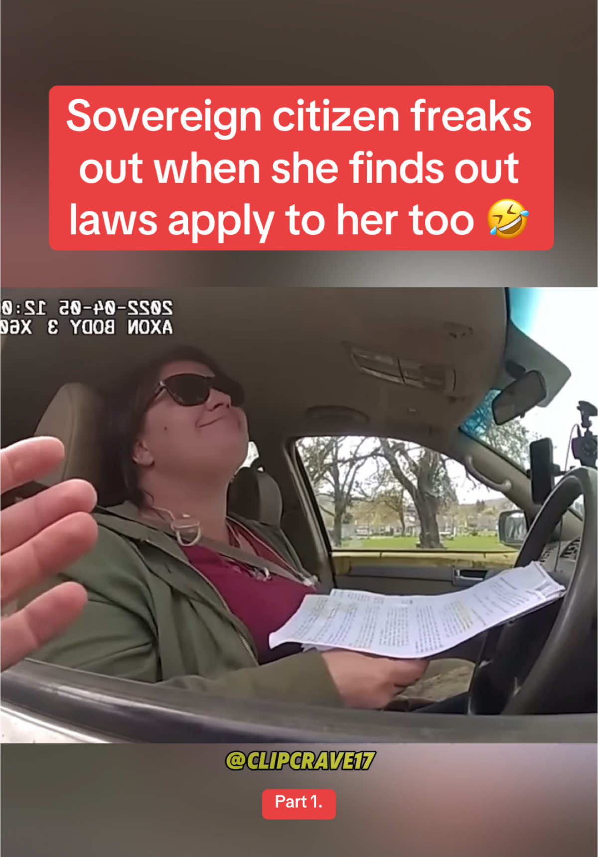 Sovereign citizen freaks out when she finds out laws apply to her too 🤣 #cop #copsoftiktok #fypシ #bodycam #police 