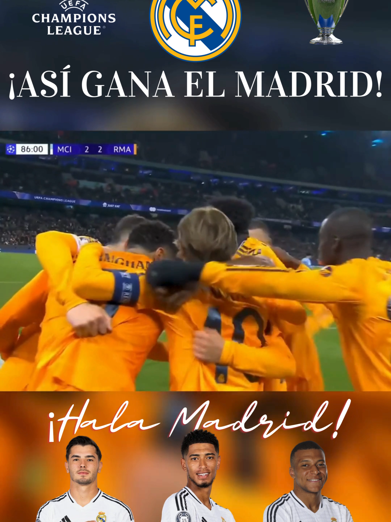 El mejor equipo del mundo ¡Así Gana el madrid! ¡Hala Madrid! #rea #realmadridfc #halamadrid #madrid #ucl #championsleague #mancity #manchestercity #uefachampionsleague #manchester #vinicius #mbappe #ancelotti #futbol⚽️ #soccertiktok #ronaldo #rodrygo #bellingham #asensio