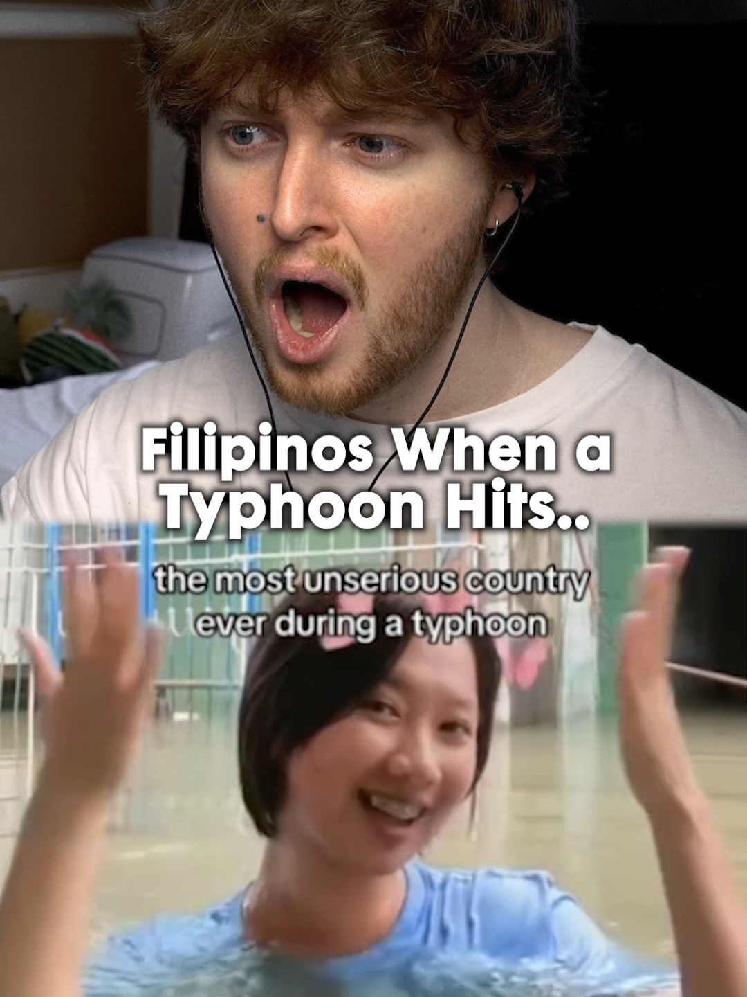 Foreigners reaction to Filipino during a Typhoon.. #filipino #filipinorelatable #philippines #filipinotiktok