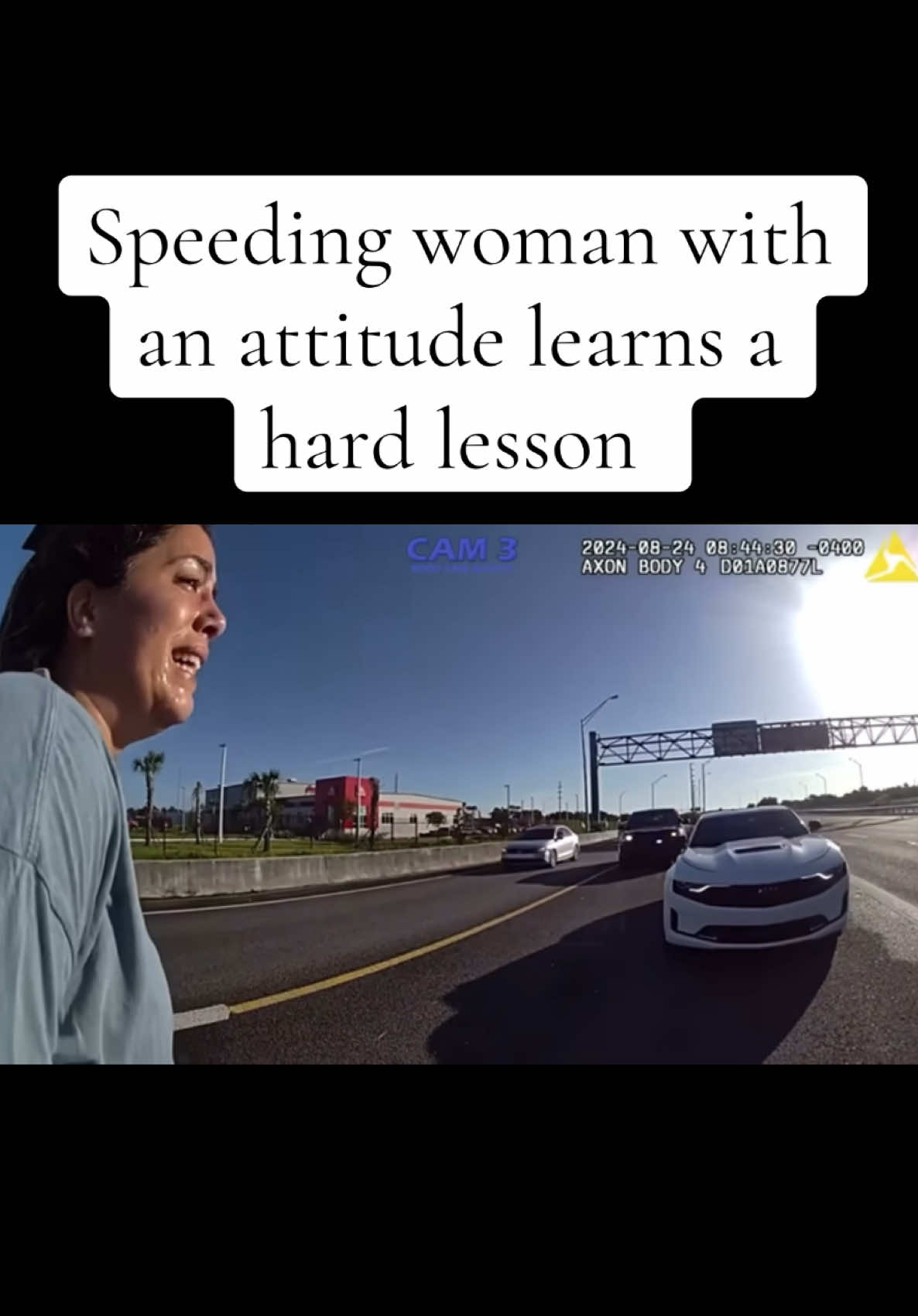 Speeding woman with an attitude learns a hard lesson #cop #bodycam #fypシ #fff #officer #2025 