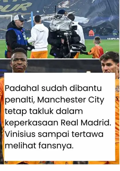 Laga panas tersaji malam tadi ketika Manchester City menjamu Real Madrid di kandang, City sempat unggul 2-1 namun Madrid membalikkan keadaan dan menuntaskan laga dengan skor akhir 2-3. Ada yang menarik pada laga kali ini. Fans City membentangkan spanduk besar untuk mentertawakan Vinisius namun dibalas dengan berkelas dengan kemenangan spektakuler. #realmadrid #manchestercity #uefachampionsleague 