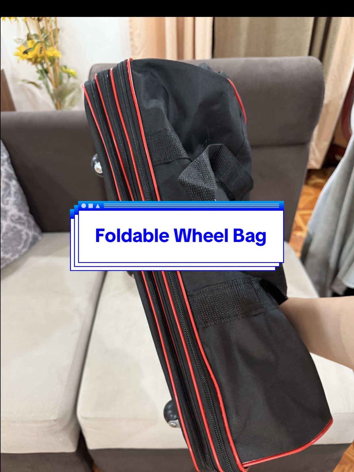 This foldable wheel bag is a game changer for easy transport! Click the yellow basket. #foldabletravelbag #foldabletravelbagwaterproof #foldablebag #travelbag 