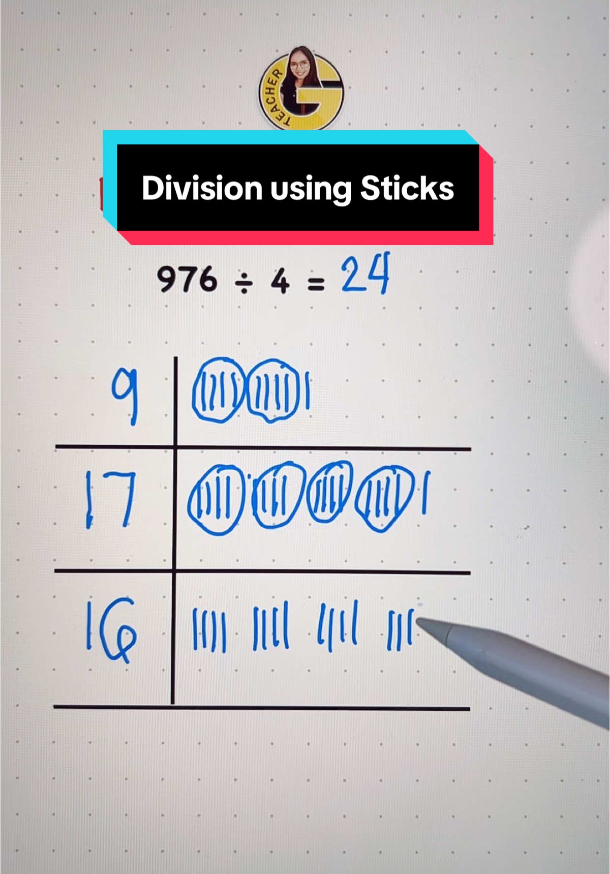 Replying to @maryjoy Division using Sticks #mathtok #mathtricks #mathtutorialvideos #tutorial #division 