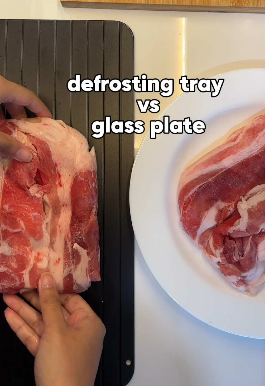 Replying to @🪬Mommy Jane🪬 Your partner in cooking meals faster — defrosting tray / thaw plate. 🍳 Try it with meat and see the results for yourself. #defrosting #cooking #thaw #cookingtips #defrostingtray #quickrecipes #thawplate 