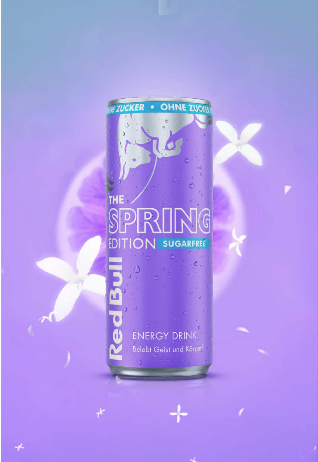 Lila wird die Farbe des Frühlings 💜 Die neue Red Bull Spring Edition Waldmeister & Pink Grapefruit ist da: nur für kurze Zeit und ganz ohne Zucker 🌸 #redbull #verleihtflüüügel #energydrink #redbullspringedition #neu 