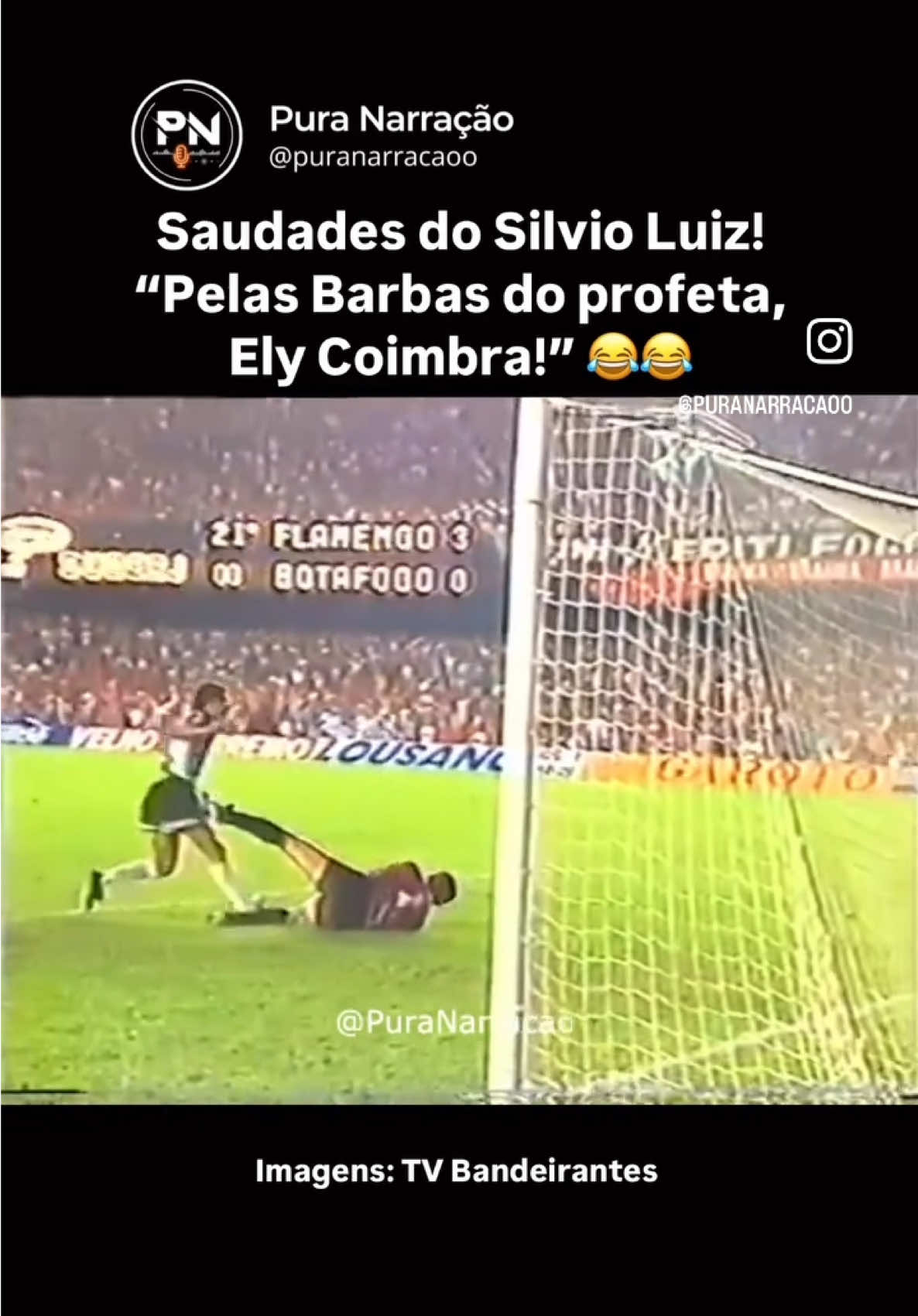 Essa é clássica do @silvioluizbarbas 👏🏼👏🏼 quem aí sente saudade da pura narração do mestre?  Imagens: TV Bandeirantes  Flamengo 3 x 0 Botafogo - Brasileirão 1992 #nostalgia #nostalgico #anos90 #futebol #futebolraiz #raiz #silvioluiz #puranarracao #pelasbarbasdoprofeta #olhonolance #genio #comunicação #comunicador #narrador #narração #locutor #locução #saudades 