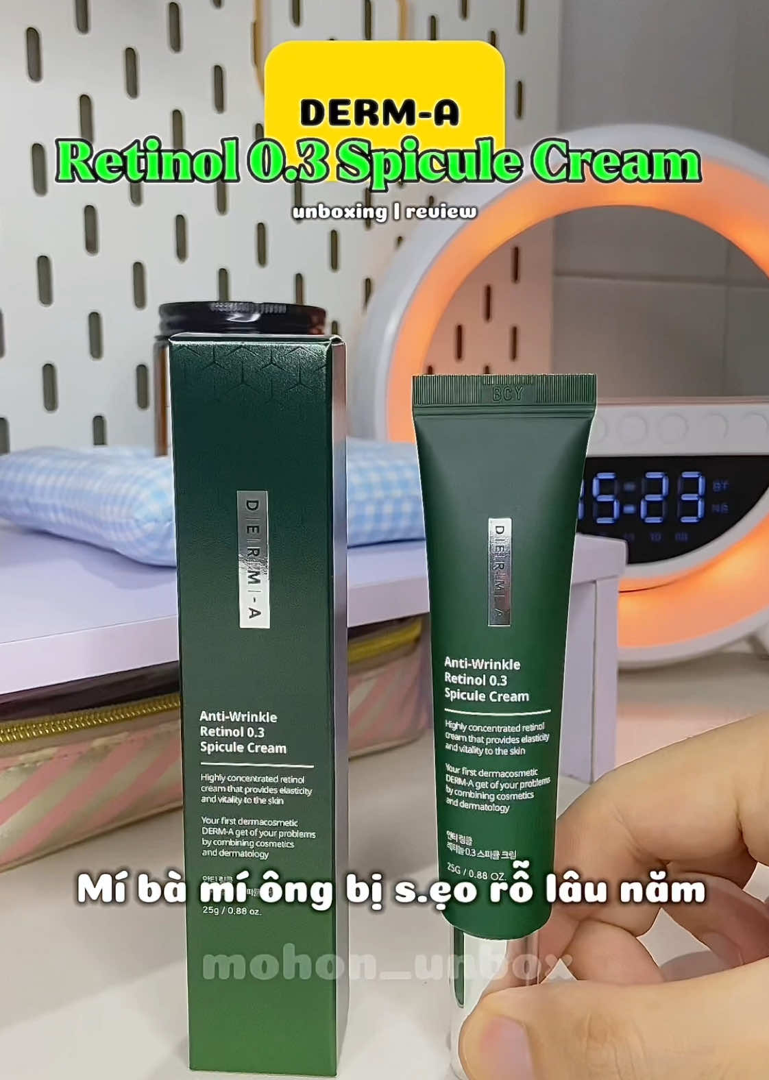 Tham khảo em kem dưỡng Retinol Derm A này nha mí bà #unboxing #xuhuong #review #mohonunbox #kemduongretinol #derma #spicule 