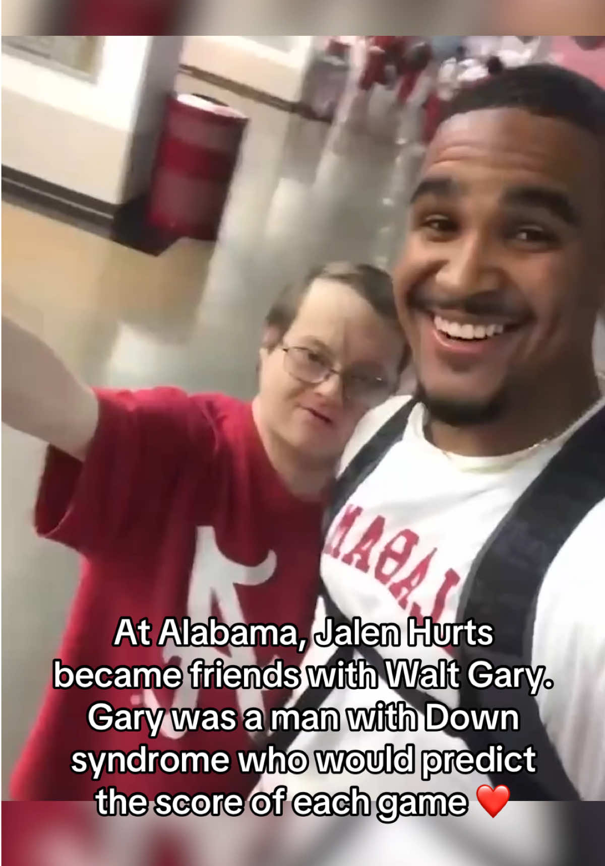 Walt Gary died in 2019, but Hurts will always share a special bond with Walt and his family ❤️ (via JalenHurts/X) #football #nfl #philly #alabama 