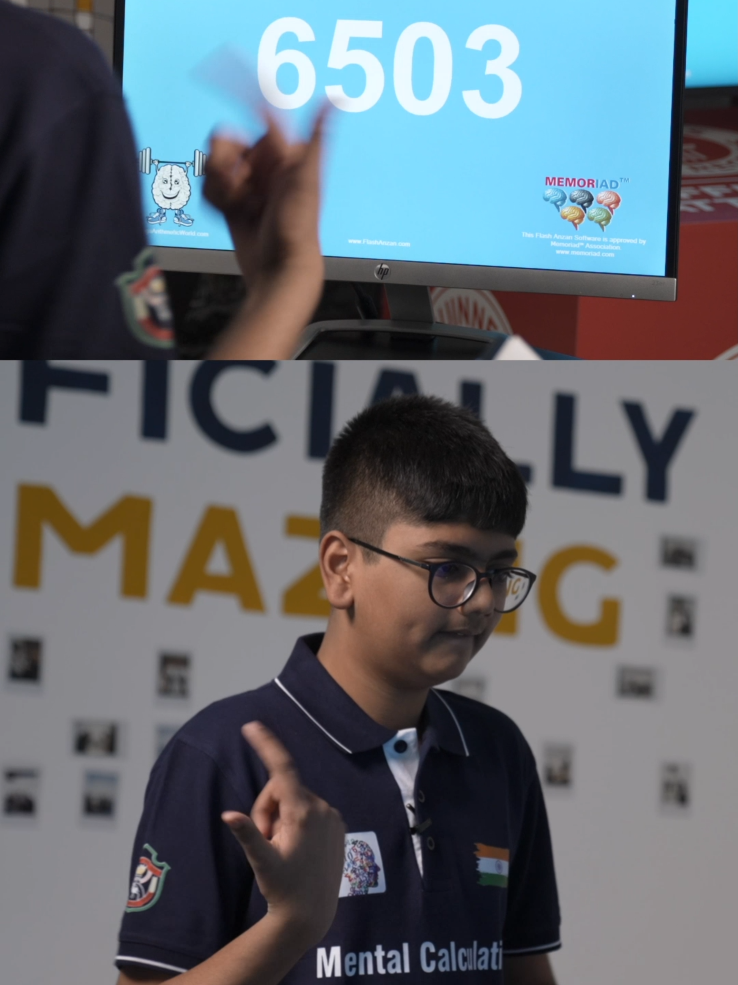 Fastest time to mentally add 100 four-digit numbers ⏱️ 30.9 sec by Aaryan Shukla 🇮🇳  #math #mathtok #guinnessworldrecords