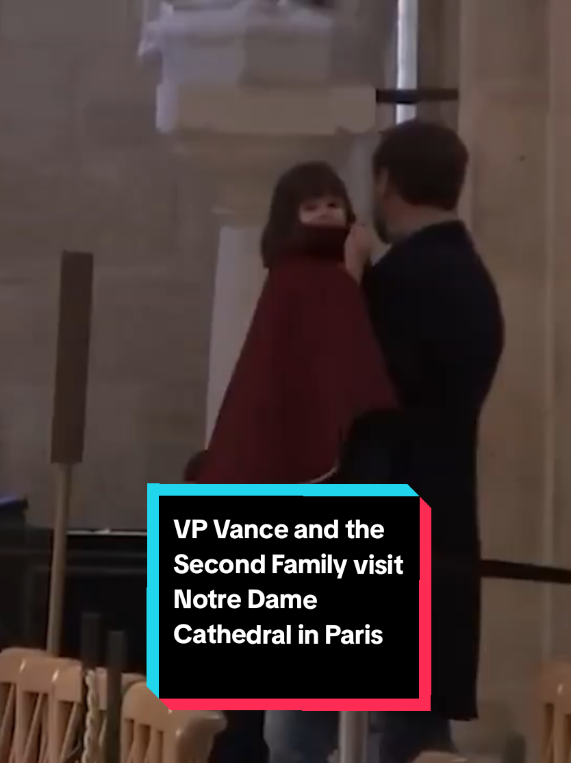 VP JD Vance and the Second Family visit Notre Dame Cathedral in Paris #paris #MAGA #Trump #news 