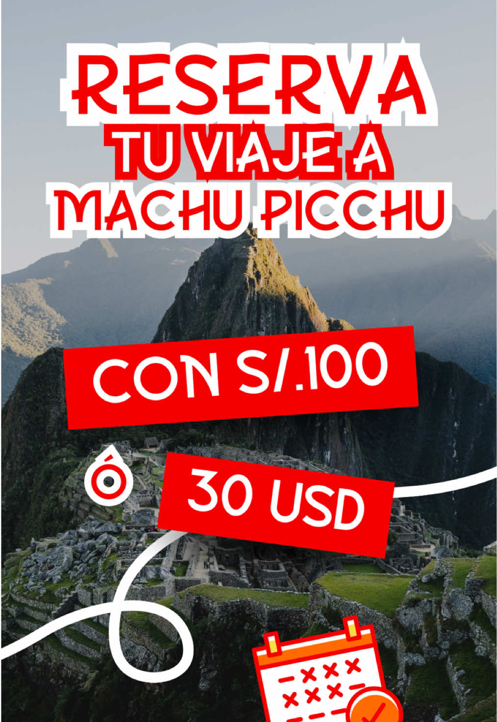 ¡Machupicchu está más cerca de lo que imaginas! 🫵 Con solo S/.100 o 30 USD, puedes asegurar tu viaje y empezar a soñar con la aventura perfecta. 😎 ¡Cultura, paisajes impresionantes y experiencias inolvidables te esperan! ✨No dejes pasar esta oportunidad.    ¡Reserva ahora con nosotros 🇵🇪 y empieza la cuenta regresiva para tu próxima gran aventura! 🤩⛰️ 📲 +51 908 925 611 #Perú #cusco #peruturistico #viajar #viajes #viajar #recorrido #turismo #reserva #cuscoperu🇵🇪 #agenciadeviajes  #fy #machupicchu #viajesmachupicchu #turistando reservas Machupicchu viaje a Machupicchu cómo llegar a Machupicchu tour en Cusco agencia de viajes segura 