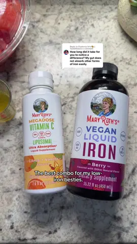 Replying to @Euphoria Arts🎨 | TasteMakers  If you have a hard time absorbing iron, add a vitamin C supplement to your regimen. Take it before the iron. consult with your doctor but vitamin C helps your body absorb iron. Who knew? @MaryRuth's , I’ve noticed such a huge difference in my energy levels, especially during that time of the month, and the dark circles under my eyes and definitely improving. I’ve linked everything in my video in the shopping cart—plus, I believe these qualify for free shipping! #ironsupplements #iron #maryruths #lowiron #maryruthsorganics 