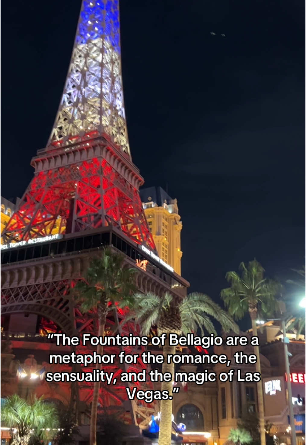 “The Fountains of Bellagio are a metaphor for the romance, the sensuality, and the magic of Las Vegas.” #lasvegas #vegas #fyp #bellagiofountain 