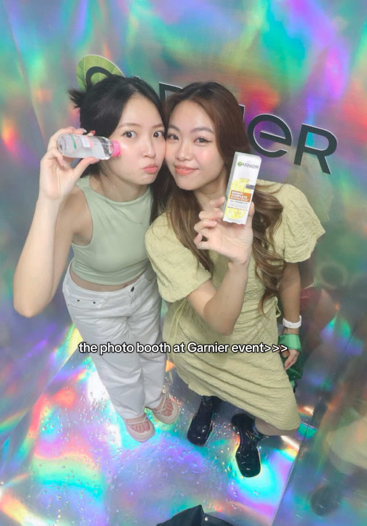 With bebi gurl @chelle🪷 💚#fypシ #GarnierGreenAcademyPH #garniergang #garnier #skincare #photobooth 