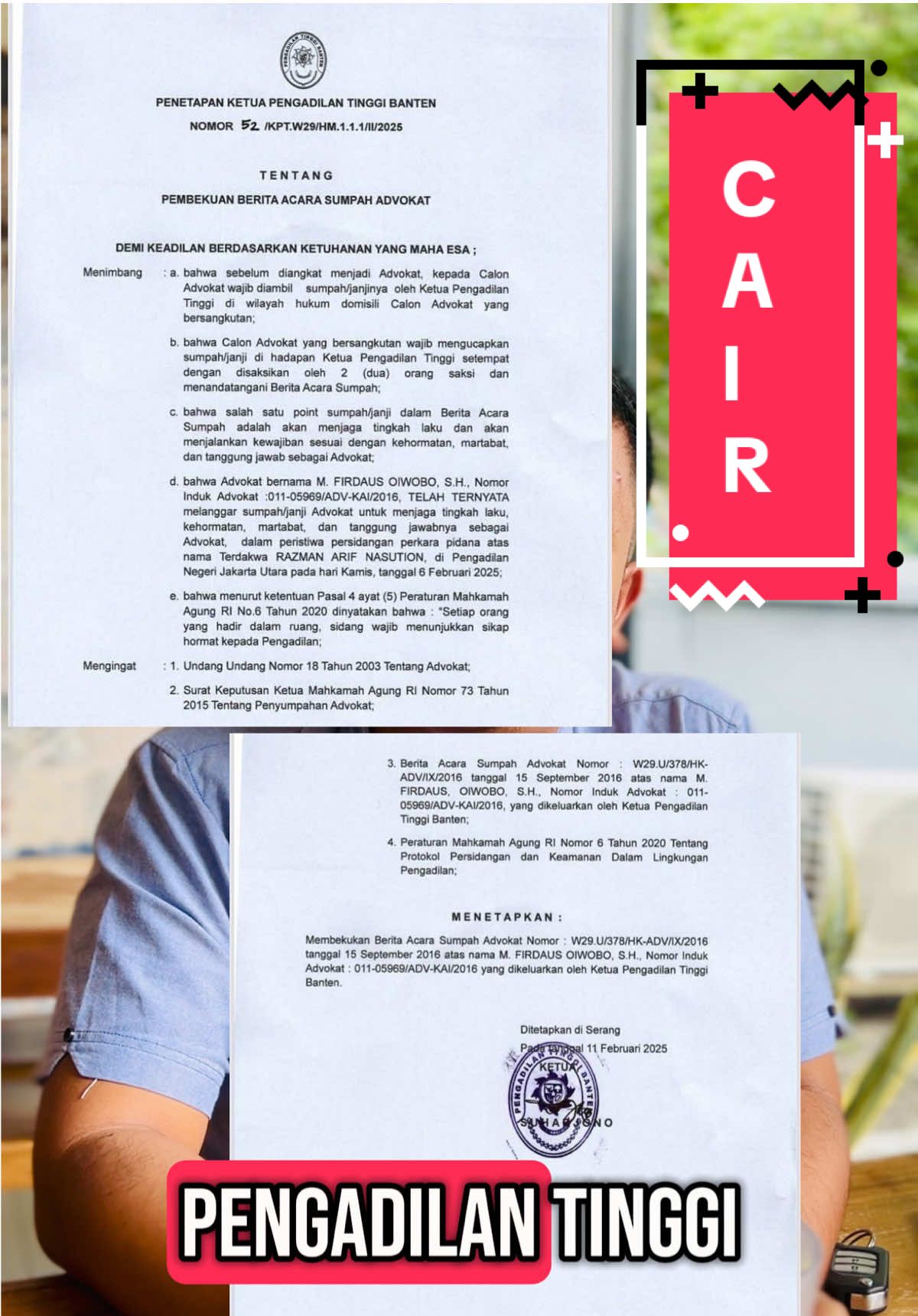Yang Beku Kita Tunggu Mencair 😁   Atas Keputusan Pengadilan Tinggi, Harusnya Organisasi Advokat Bernaung , Melakukan Upaya apa yaaaw ? Hahaha #peradi #organisasiadvokat #kodeetik #pengadilan #mahkamahagung #advokat #jaksa 