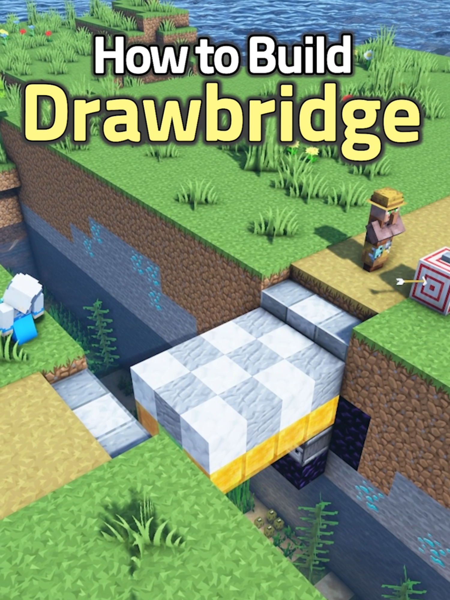 Minecraft Automatic Drawbridge 😲 #Minecraft #minecraftbuilding #viral