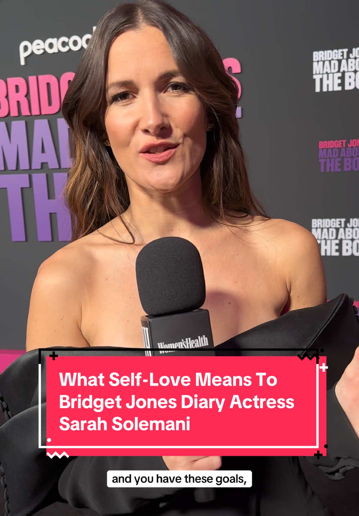Actress #SarahSolemani opened up about what self-love and acceptance really mean to her at the #BridgetJonesDiary premiere. 💕 We’re right there with you, Sarah—holding on for dear life (and scooping our protein powder)! 😅