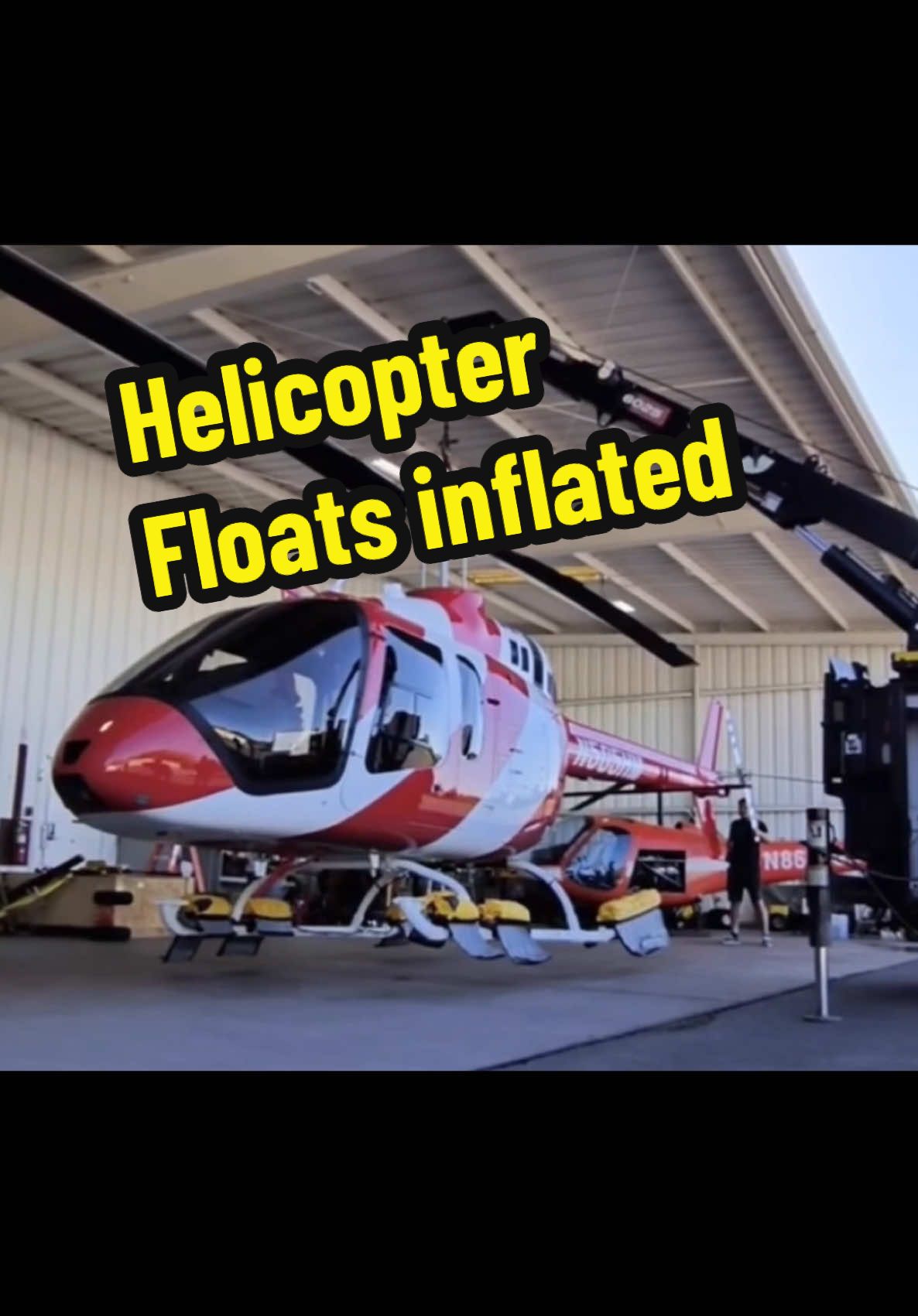 Helicopter Emergency Pop out Floats activated #Bell505 #helicopter