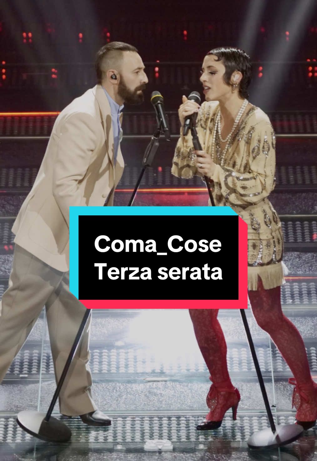 3ª serata 🎤 Coma Cose con “Cuoricini” a #Sanremo2025  @Coma_Cose  #davedere