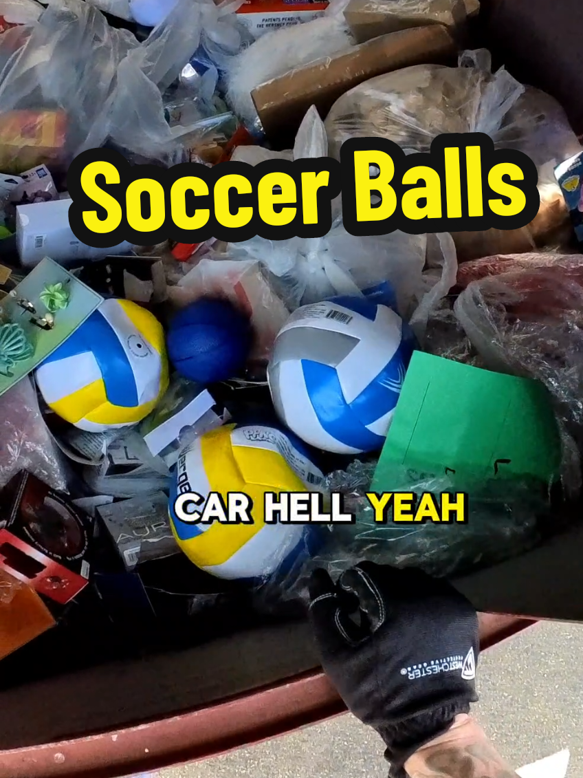 I find a dumpster full of ⚽️ soccer balls and speakers 🔊 !! UNCUT  #dumpsterdiving #Soccer #sports #music 