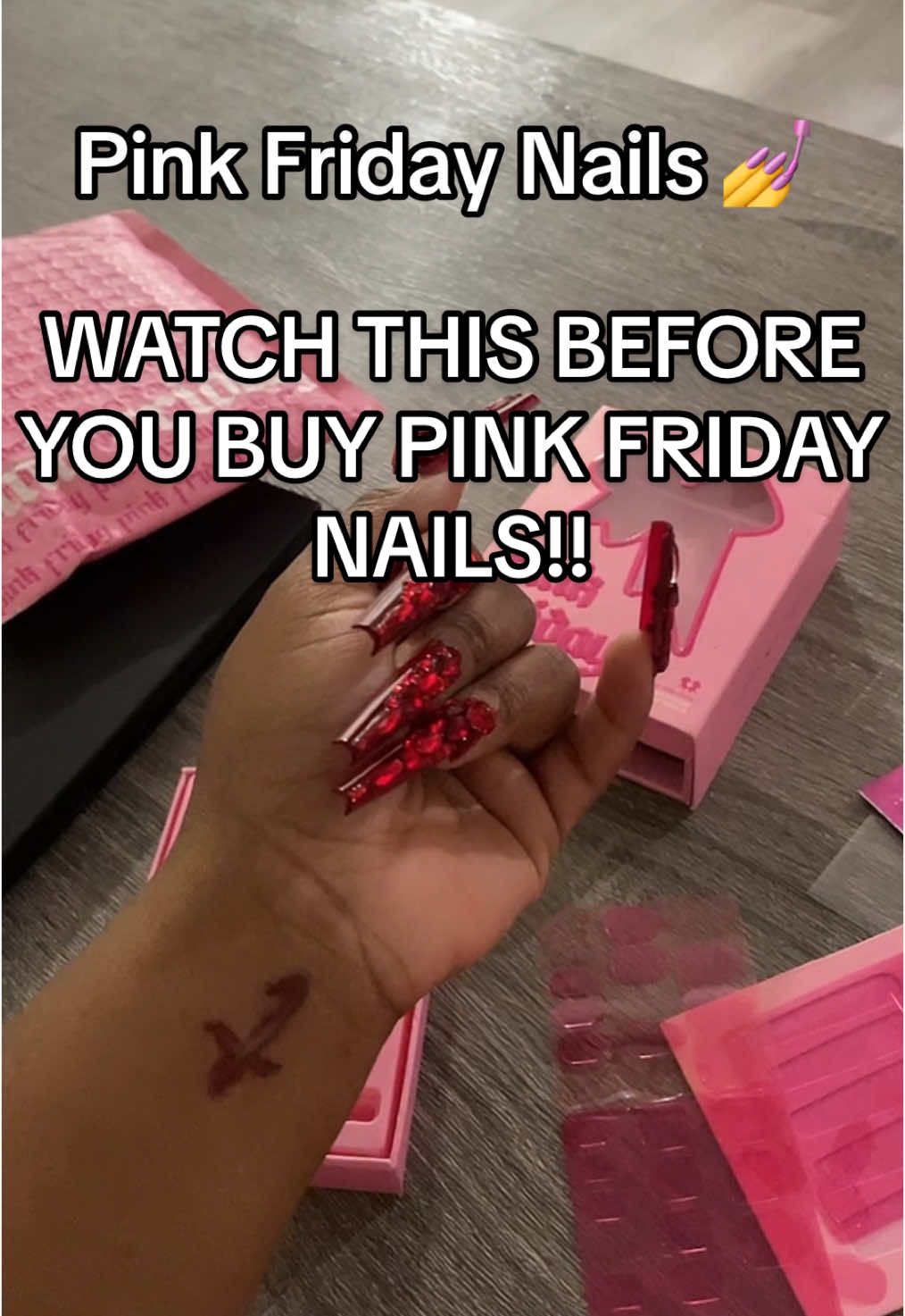 My Pink Friday Nail Disaster 😭 #pinkfridaynails #nickiminajnails #valentinesdaynails 