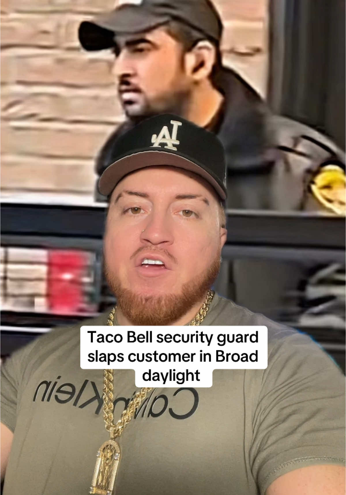 Taco Bell security guard slaps customer in Broad daylight #tacobell  #security #guard #foodtiktok #fypage 