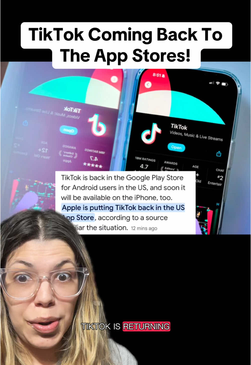 #greenscreen TikTok is returning to the App Stores!  #fyp #tiktok #tiktokban 