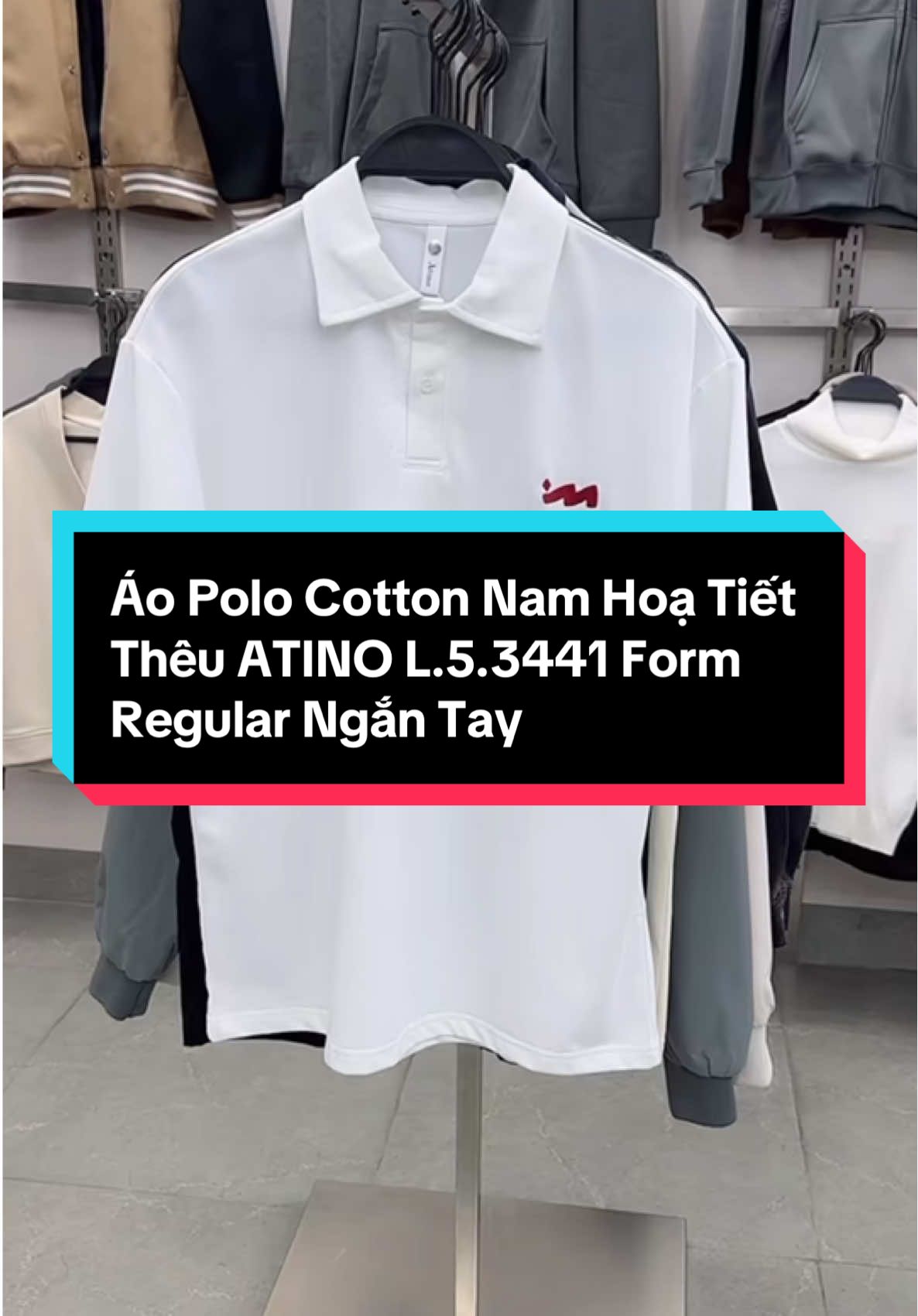 Áo Polo Cotton Nam Hoạ Tiết Thêu ATINO L.5.3441 Form Regular Ngắn Tay  #xuhuong 