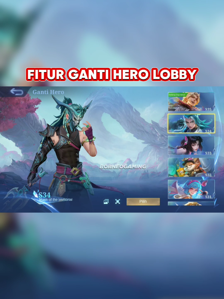 fitur ganti hero lobby #MLBB #MobileLegendsBangBang #MLBBSkinGifts 