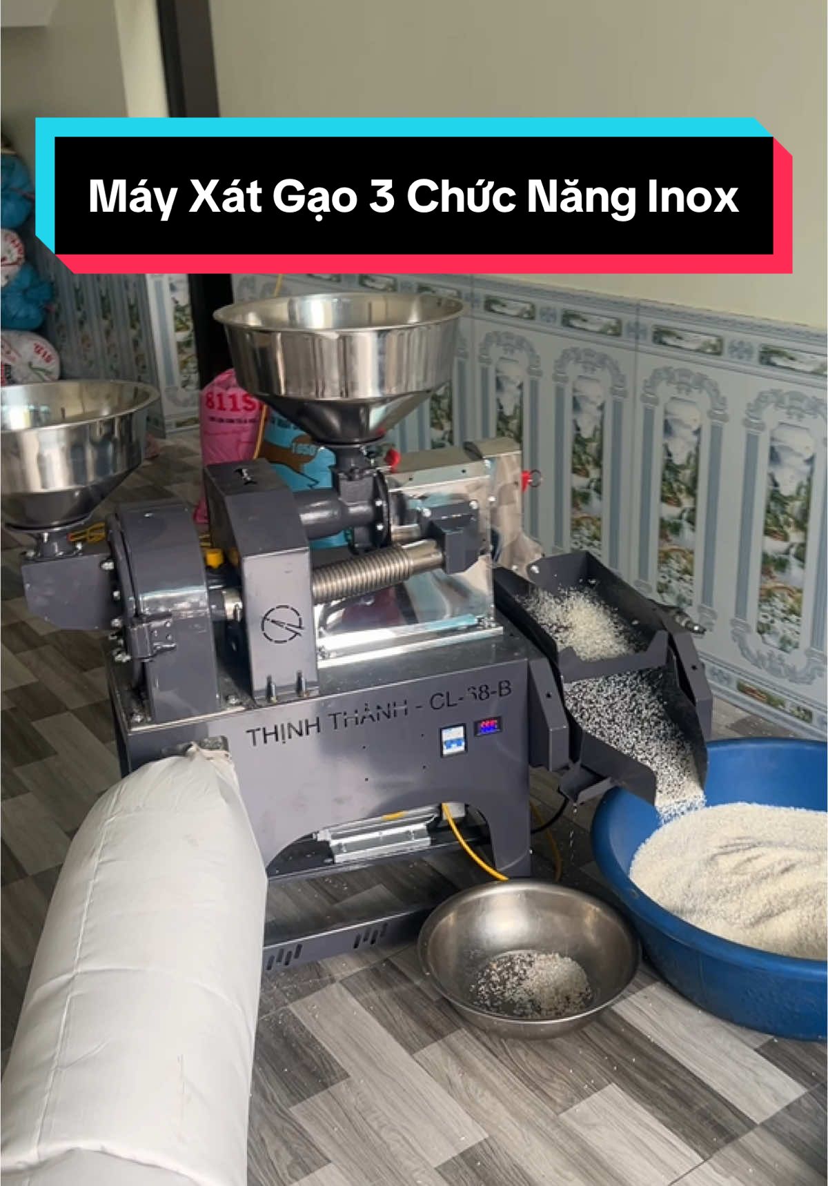 Máy xát gạo liên hoàn 3 chức năng inox Thịnh Thành CL68B #mayxatgao #mayxatgaogiadinh #mayxatgaomini 