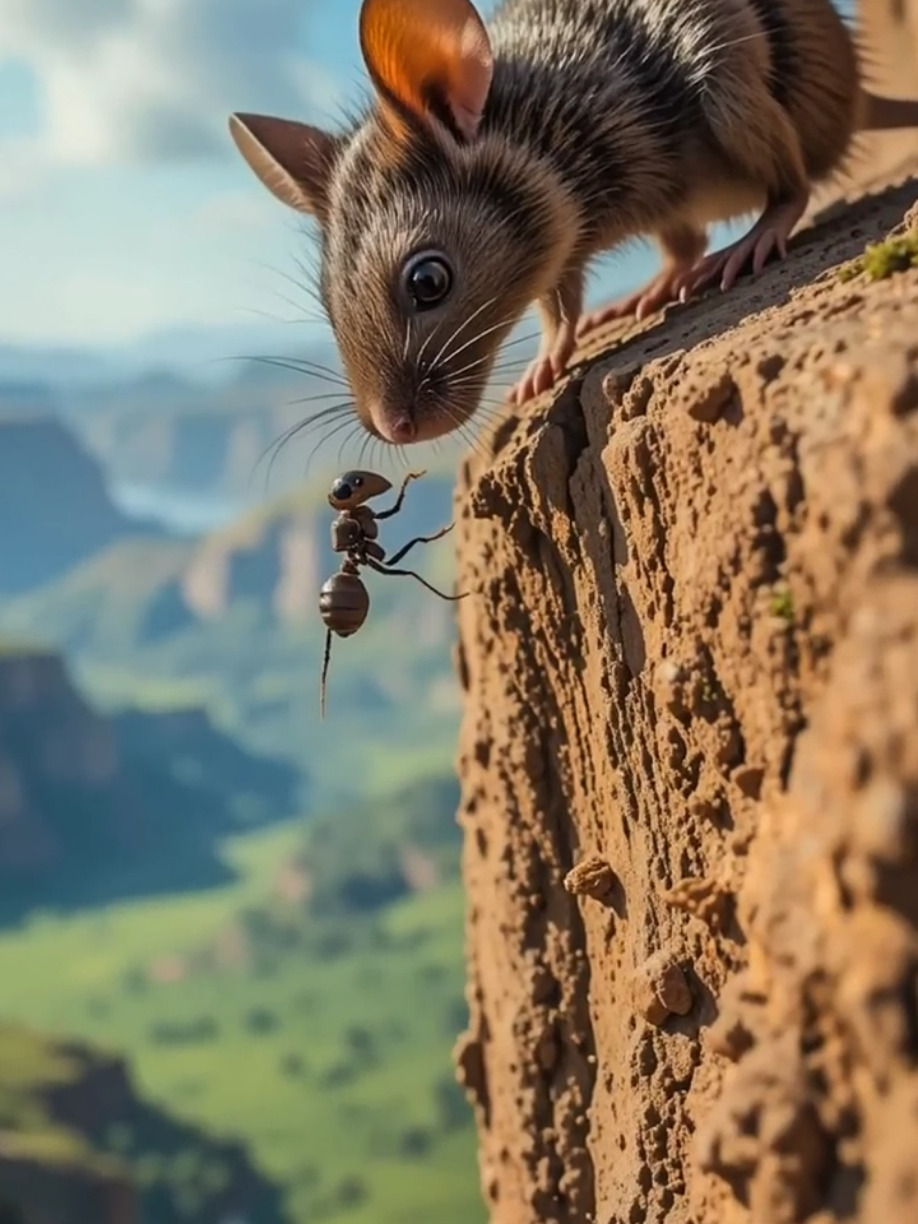 Beautiful story of a hardworking ant🐜and a basterd rat#youtubeshorts #shorts #ai #animals #trending 