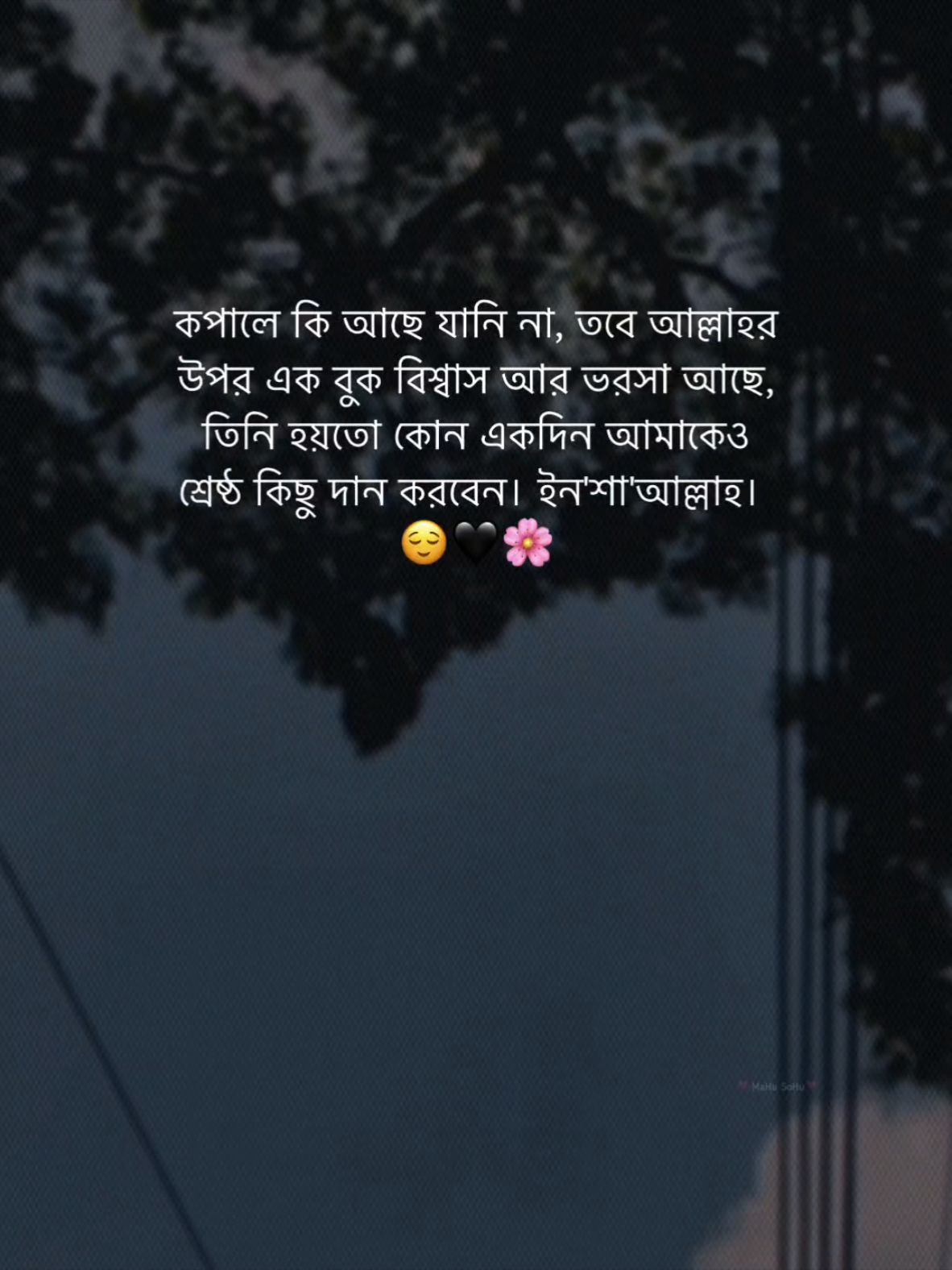 কপালে কি আছে যানি না, তবে আল্লাহর উপর এক বুক বিশ্বাস আর ভরসা আছে, তিনি হয়তো কোন একদিন আমাকেও শ্রেষ্ঠ কিছু দান করবেন। ইন'শা'আল্লাহ.! 😌❤️‍🩹🌸 #foryou #foryoupage #fyp #status #caption #writer #mahu_sohu #viral #bdthiktok 