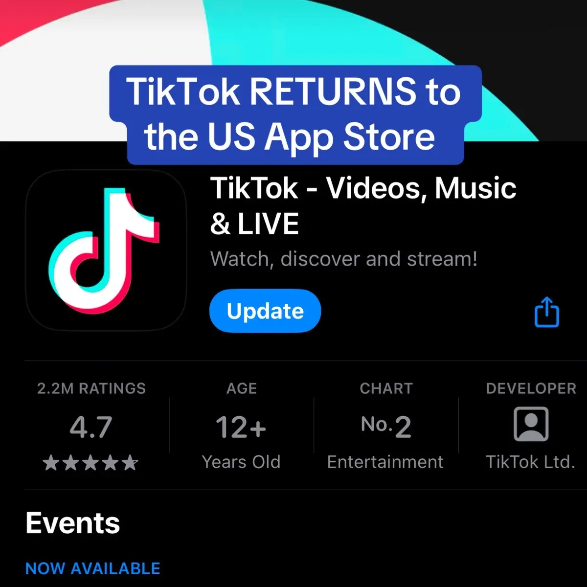 TikTok is back on Apple and Google's US app store after President Donald Trump postponed the enforcement of a ban on the Chinese-owned platform until April 5th. The app went dark on 19 January - the day before Mr Trump was inaugurated - unless they sold up. There were worries that China could use TikTok to spy on American users and the app, used by more than 170 million Americans. But the service was restored after Mr Trump said he would sign an executive order delaying the ban's enforcement - which he did. However, both Apple and Google kept it off their app stores. But now, the president has reassured them that neither will face penalties if they offer TikTok for download. #tiktok #appstore #download #apple #google #trump #president #socialmedia  