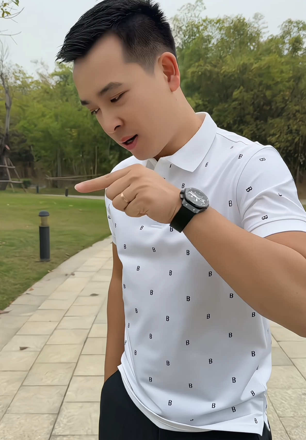 Áo Polo nam nữ ABFIT chữ B