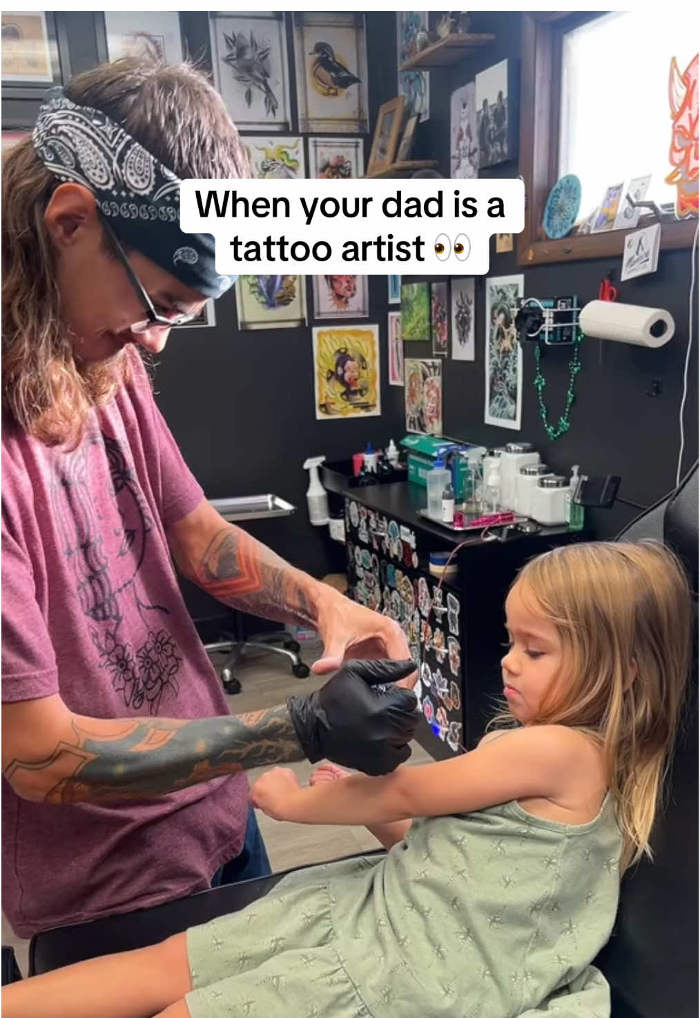 She was so patient 🥹 #tattoo #tattooreveal #kidsoftiktok #dadsoftiktok  📽️ @Destiny Rutledge 