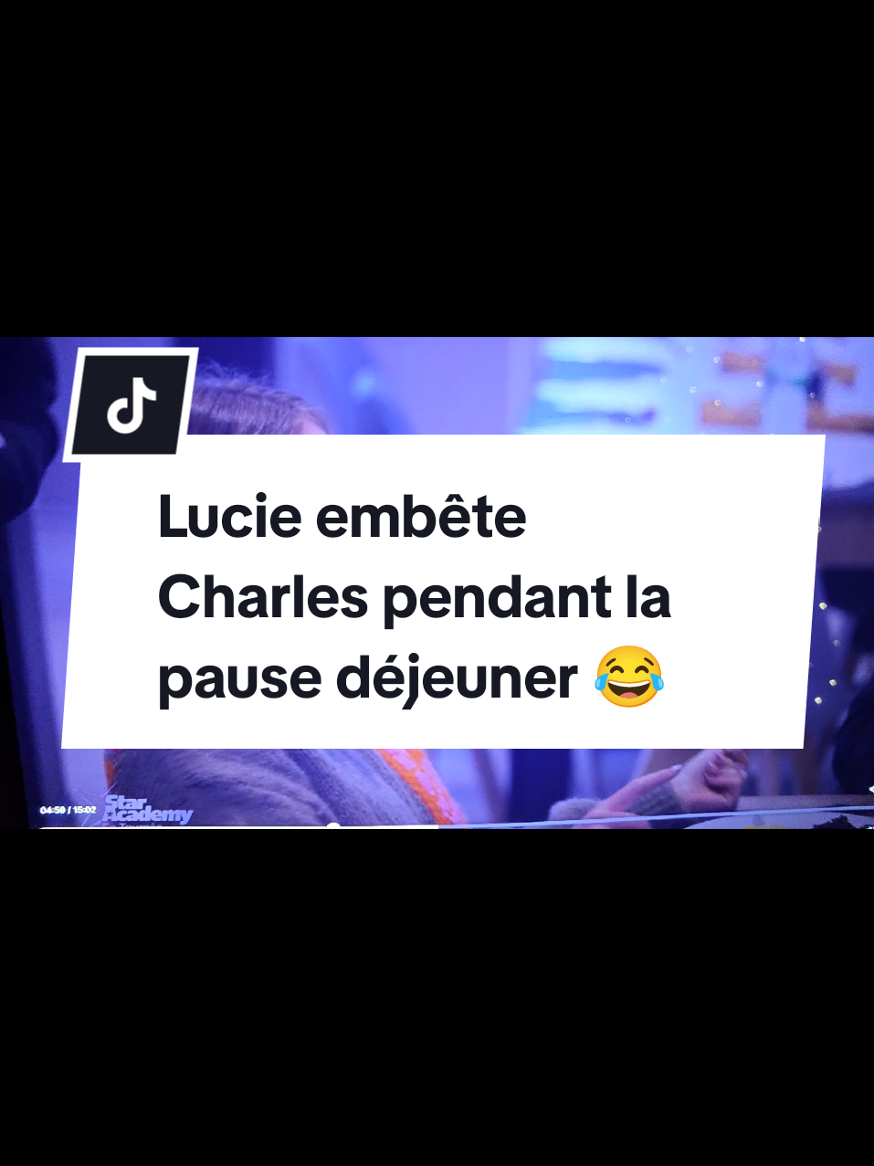 Quand Lucie embête Charles pendant la pause déjeuner ça donne ça ! 😂😂😂 . tous droits réservés à Endemol production. Tous les épisodes sont disponibles sur TF1+. #staracademy #staracentournee2024 #StarAcademy #quotidiennestarac #lucie #charles 