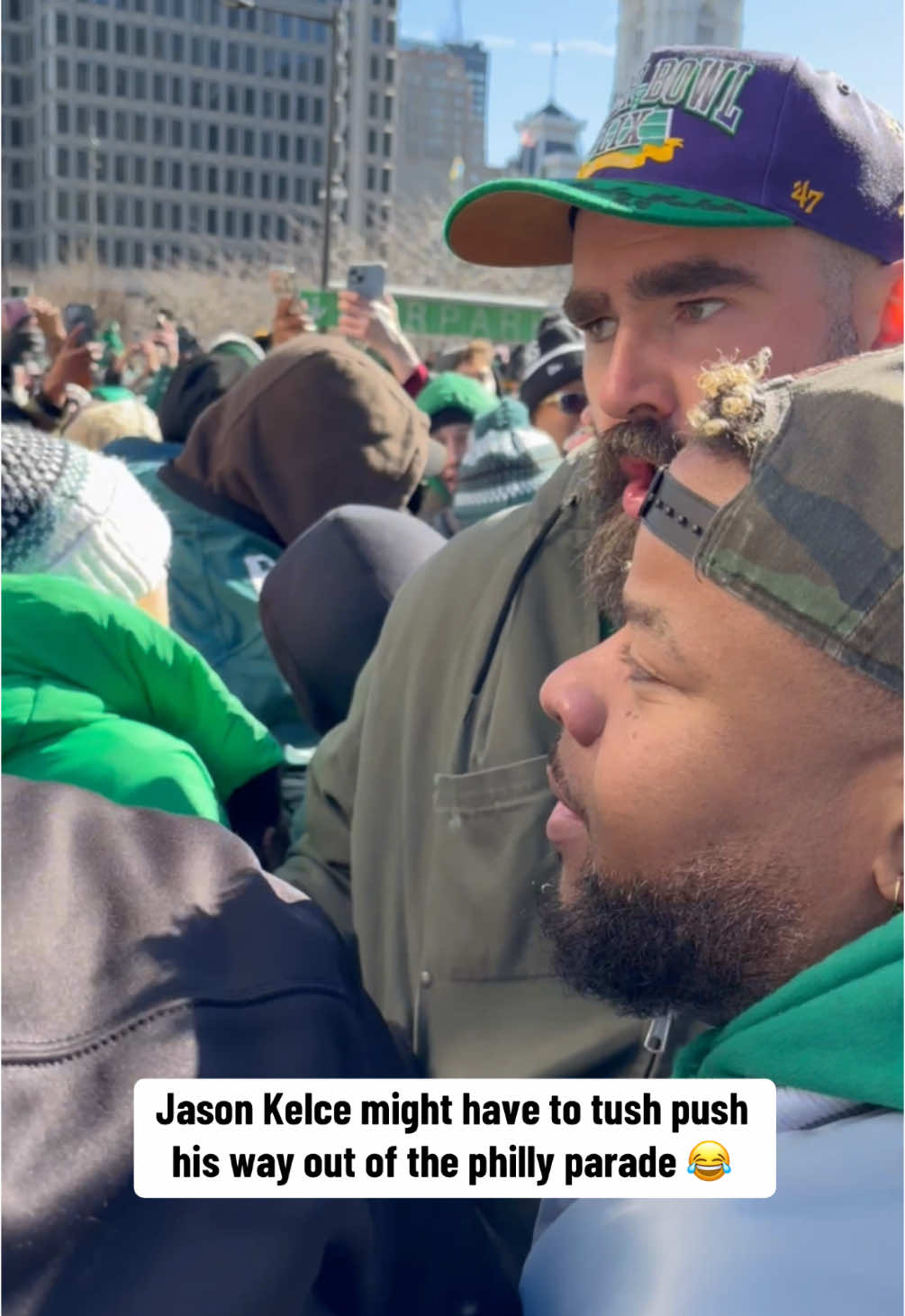 Jason Kelce is in the middle of it all at the Eagles Parade 🦅 @Barstool Philly (via:_smetzy_/ig) 