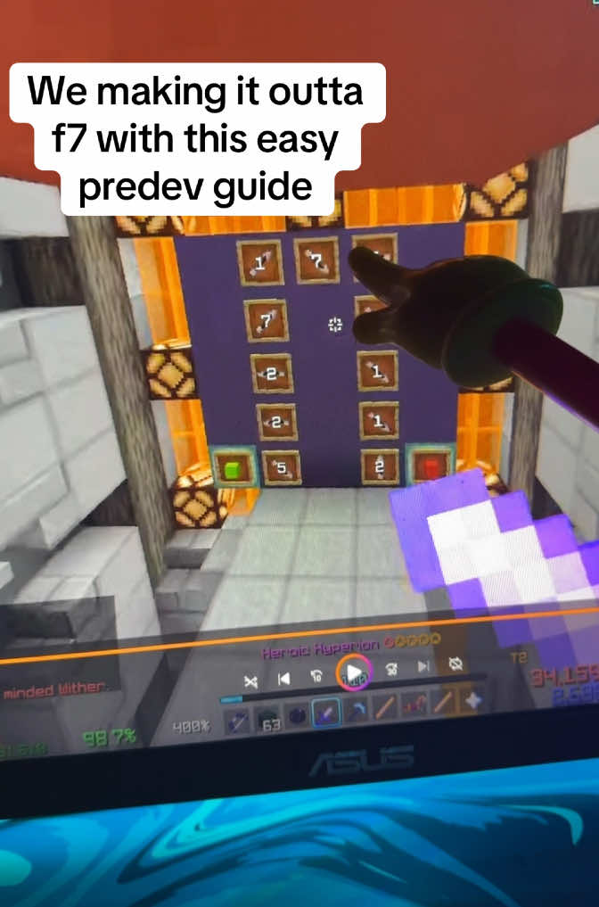 best predev oat? #Minecraft #skyblock #hypixel #hypixelskyblock #fyp #foryoupage #fein #f7 #predev #guide #device #pointerfinger 