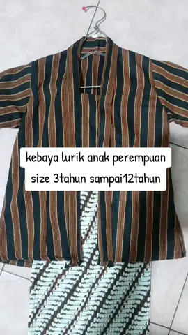 kebaya lurik anak perempuan bahan lurik atbm ukuran anak 3 tahun sampai 12 tahun #bajusurjan  #kebaya #bajulurik #bajuadat #adatjawa #bajutradisional #bajulurikanak 