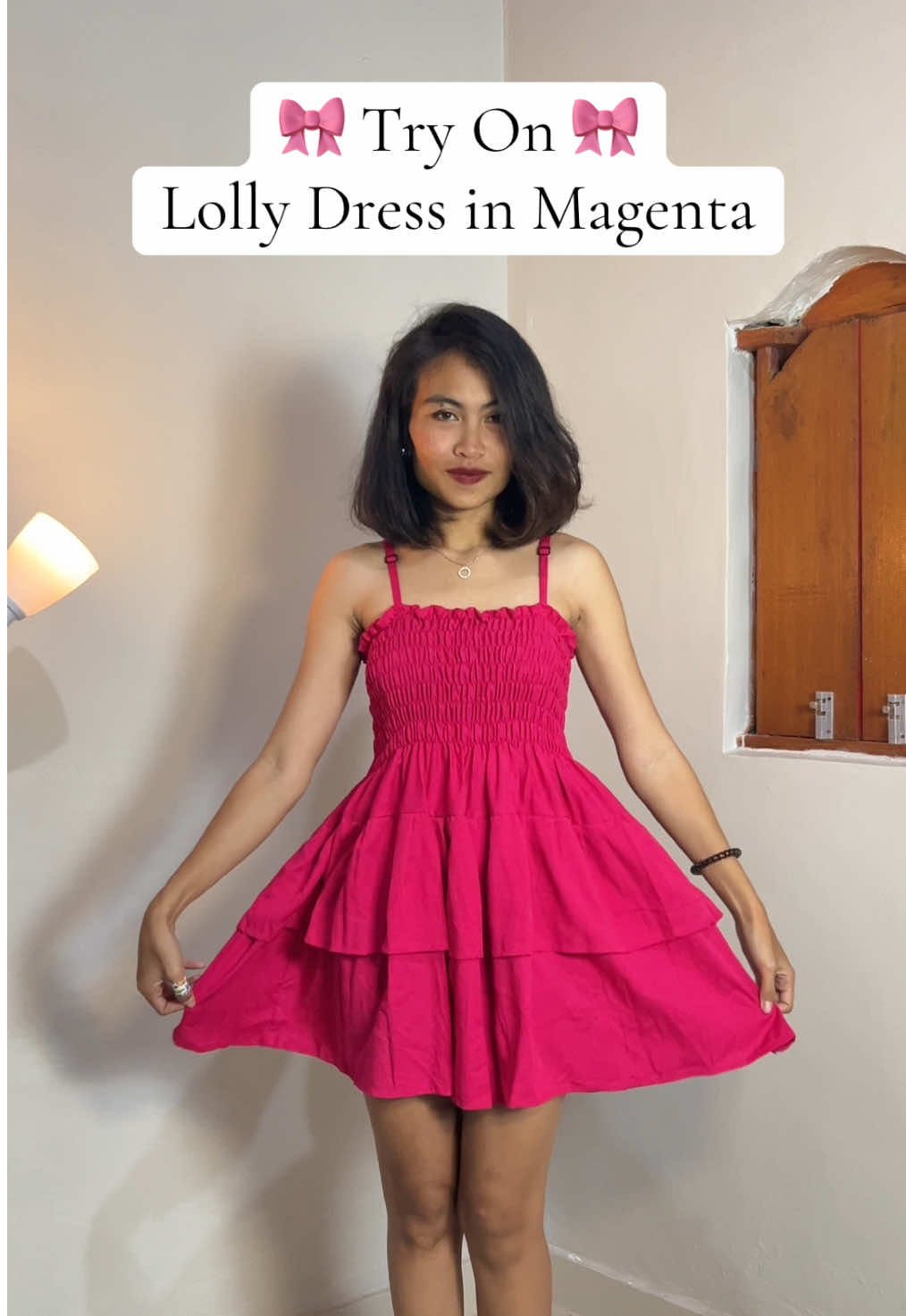 Warna magenta super cutesy parahhh wajib punya sihh!!🎀🥹🫶 #fypviralシ #dresswanita #minidress #outfitideas #dresskekinian 