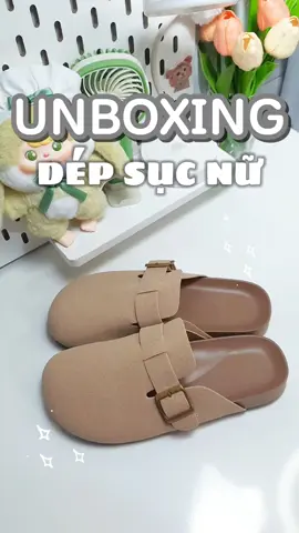 Dép sục nữ da lộn #unboxing #foryou #depsuc #depxinh #trending #fypシ゚viral 