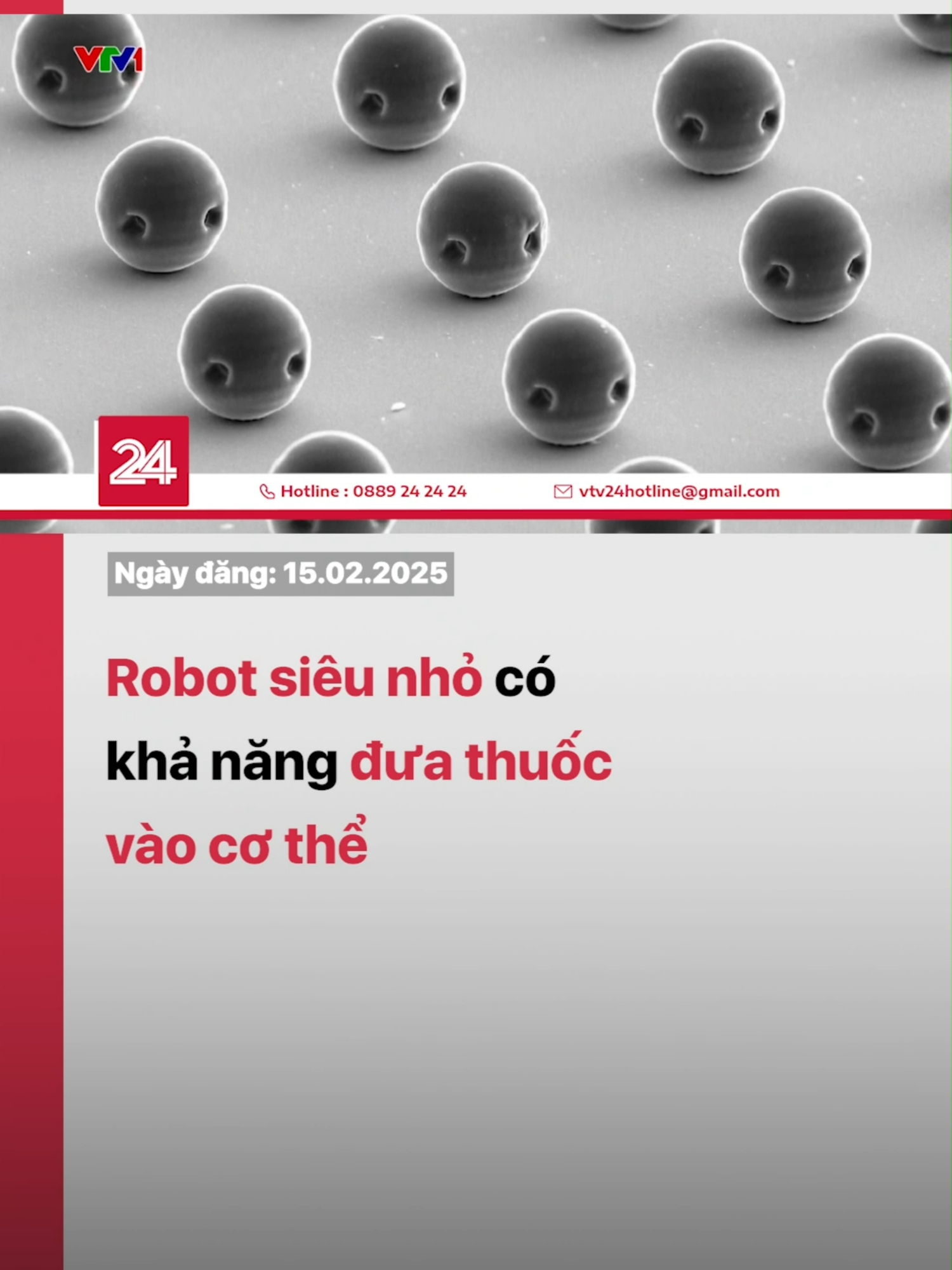 Một nhóm các nhà khoa học từ Viện Công nghệ California, Mỹ vừa phát triển một loại robot siêu nhỏ mới để cung cấp thuốc vào đúng vị trí trong cơ thể. #vtvdigital #tiktoknews #vtv24 #Mỹ #thuốc #robot #suckhoe247