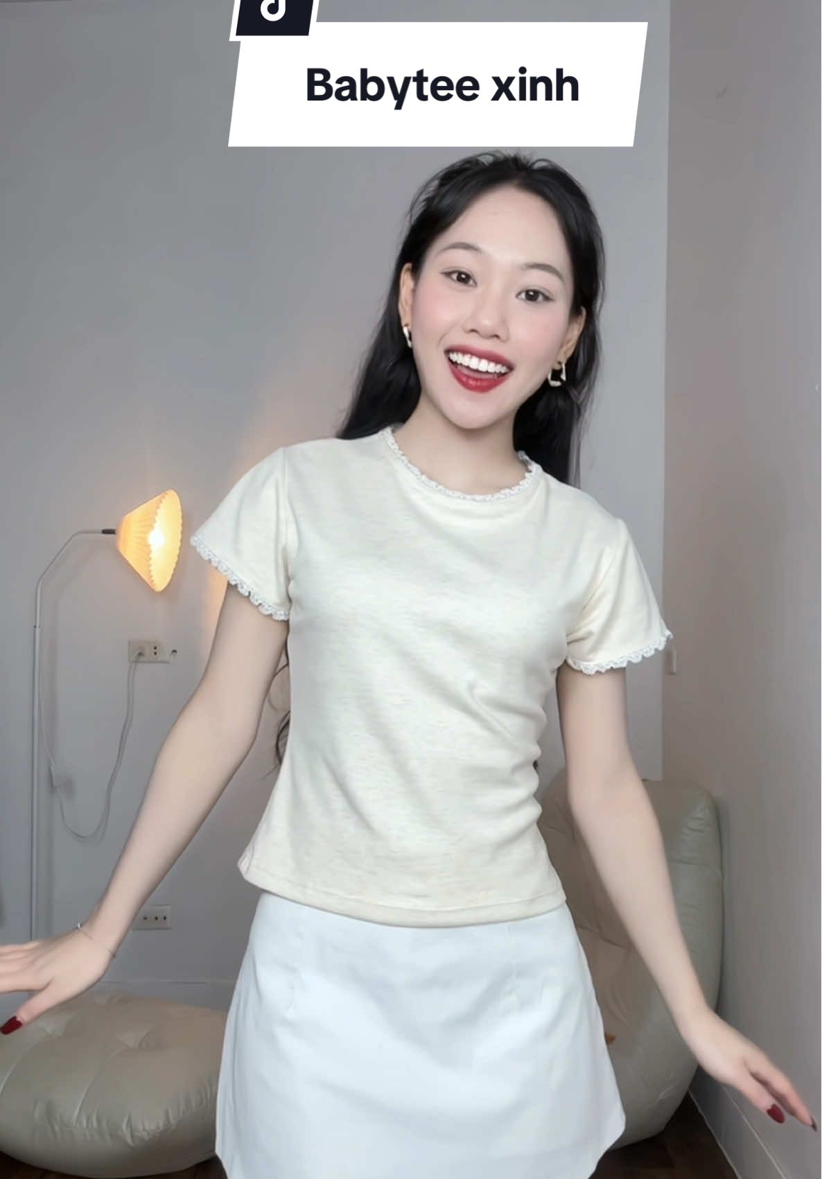 Babytee xinh, dễ mặc yêu lắm 💖🧏🏻‍♀️ #linhdoxinh #babytee #aococ #aococphoiren 