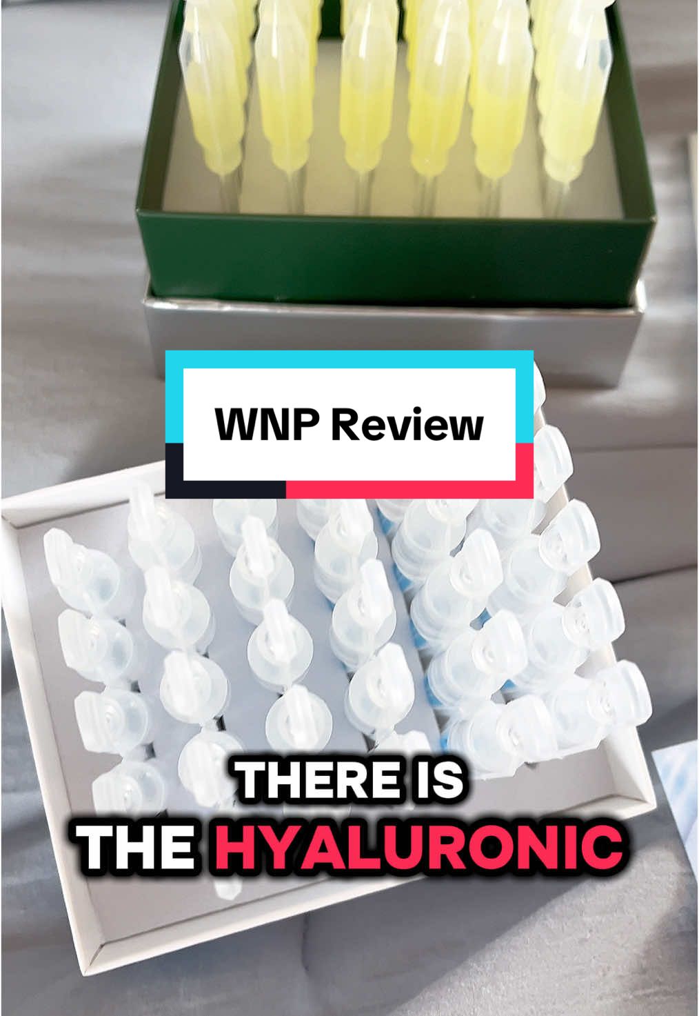 60 vials of medical grade skincare. 4D Hyaluronic Acid -  (1) Locks in humidity  (2) Delivers Moisture (3) Replenish Hydration  (4) Stores hydration  30 Vials of Oil Serum Composed of microscopic water-oil particles that replenish both water and oil back into your skin. PS. The particles also contain active firming ingredients to fight wrinkles and firm skin. PPS: The glass skin radiance is 💯🔥🤯 @WNP SKINCARE @WNP_global  #skincare #hydration #medicalgradeskincare #hyaluronicacid #plumping #radiantskin #glassskin #4u #fy #fyp #MomsofTikTok #water #oil #sale 