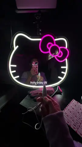 I can’t wait to hang her up AHHHHH #hellokitty#neonmirror#tiktokshopfinds 