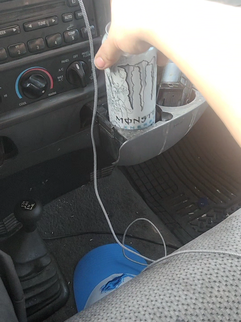 idea credit: @airaddiction Just a couple of white monsters in this truck. i bought 2 energy drink for the first time in years just to make this