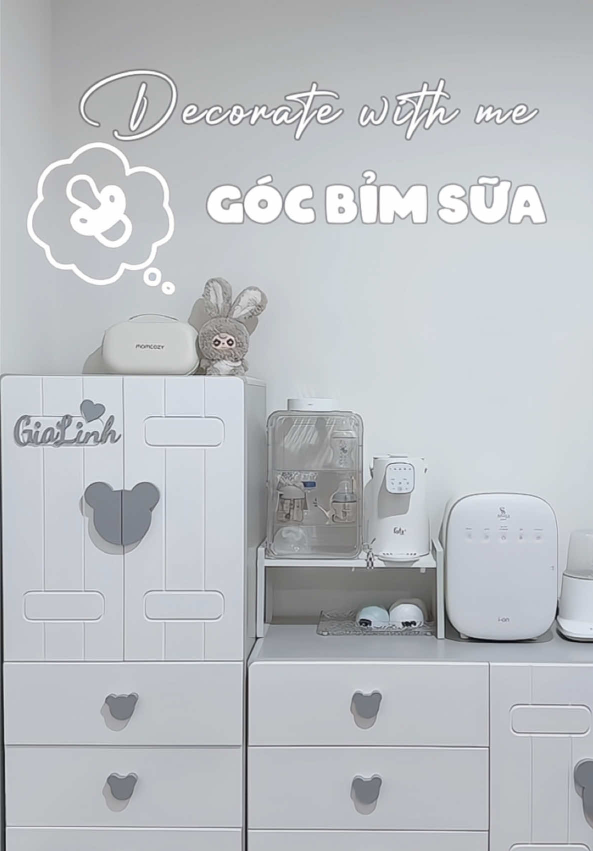 Trang trí góc pha sữa mới cho Mun🧸🛒🍃#megialinh #phasuachobe #gocbimsua #decogocphasua #mebimhiendai #mebimchamcon 